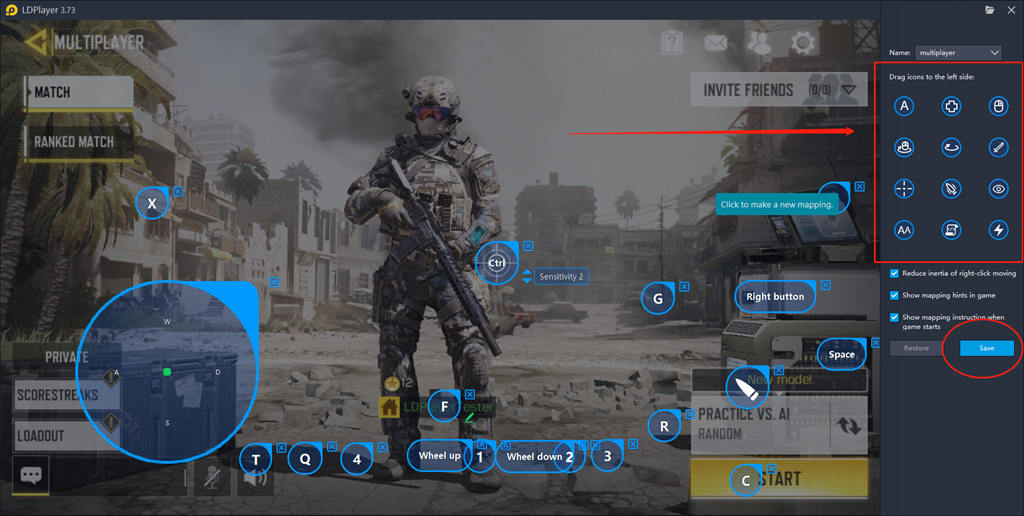 Keyboard Map Setting Guide for Call of Duty Mobile on PC - LDPlayer